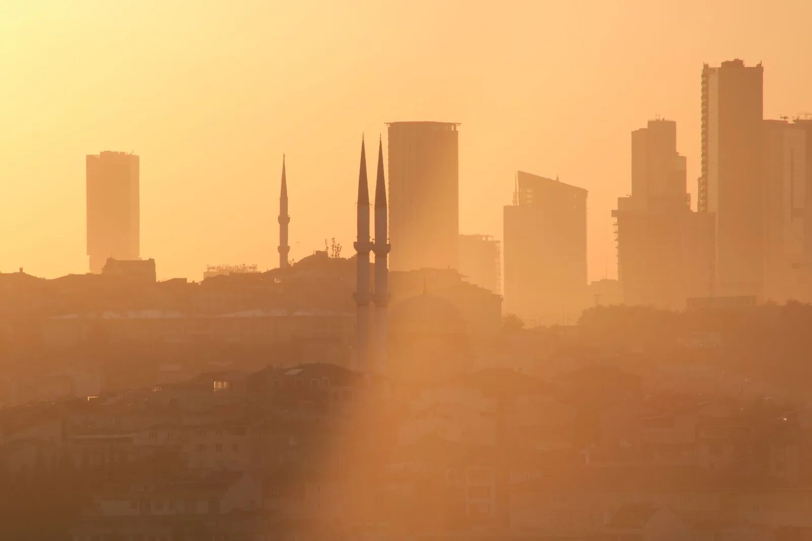 Istanbul skyline at sunset