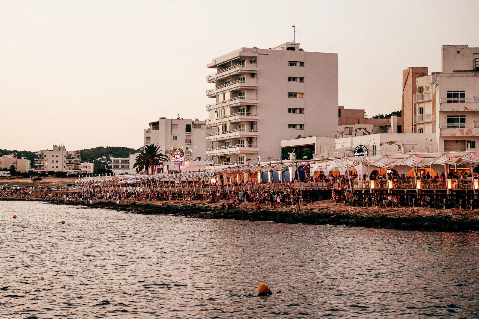 Ibiza waterfront bars at sunset