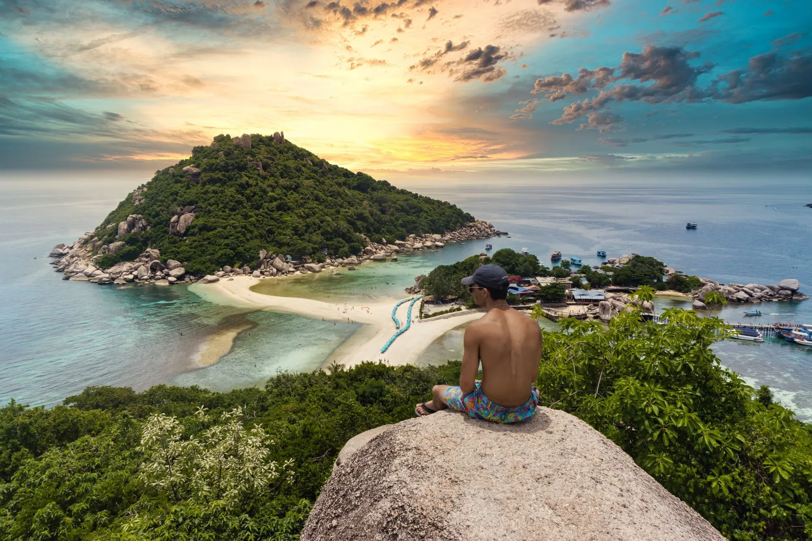 Sunset over the sea at Koh Tao, Thailand