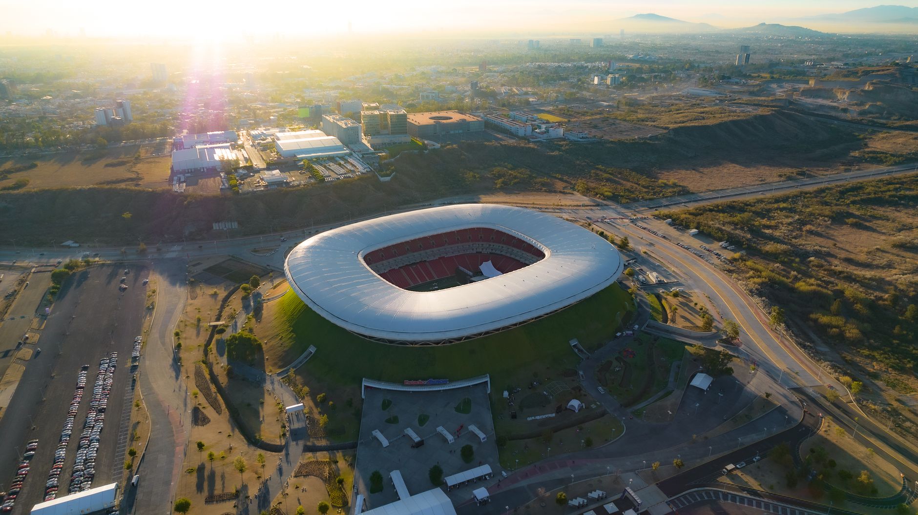 Football stadium in Mexico on World Cup match day